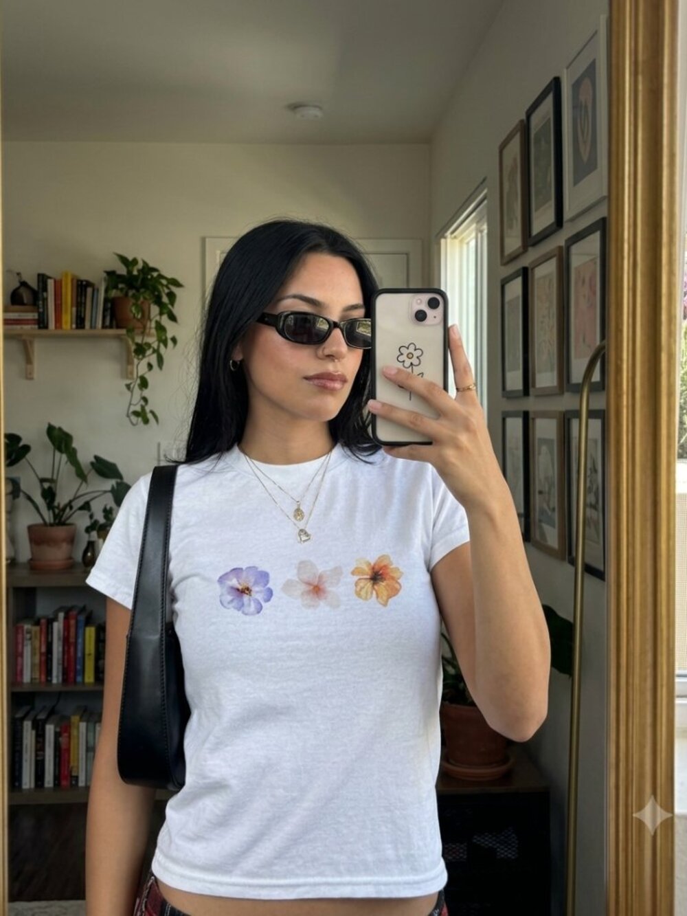 Y2K Baby Tee, Flower Crop Top, Vintage Crop Top, 90s Graphic Tee
